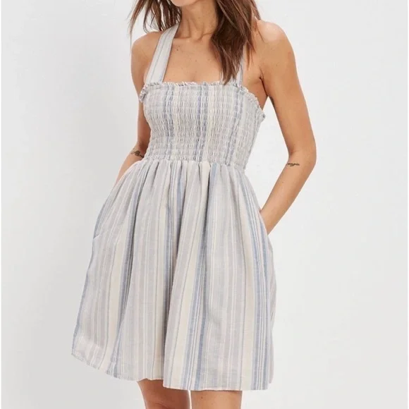 American Eagle Outfitters | Dresses | Nwt American Eagle Smocked Cross Back Mini  Dress | Poshmark